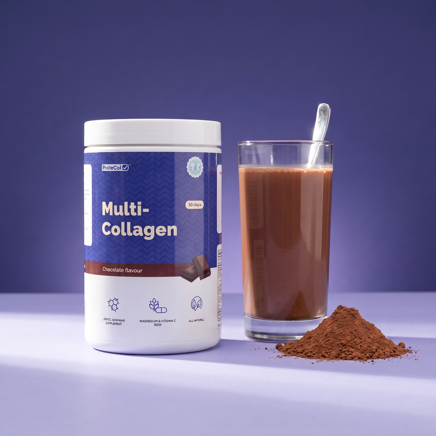10 grams of collagen. Chocolate flavour.